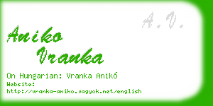 aniko vranka business card